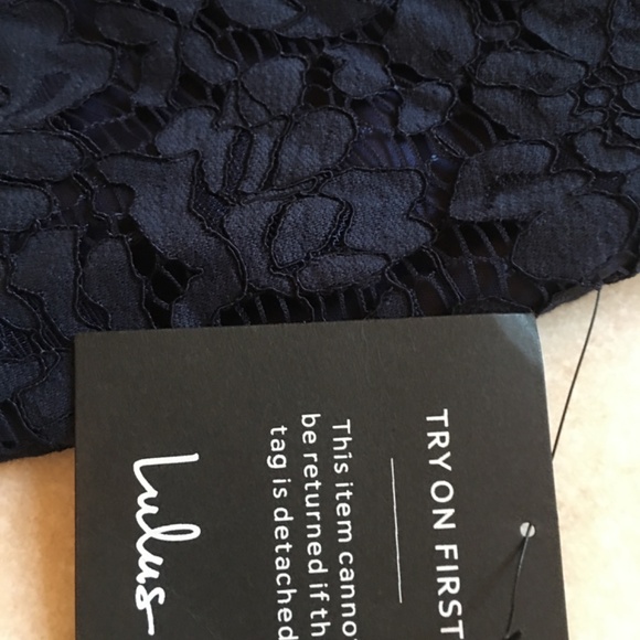 NWT Lulus navy blue lace dress S - Picture 4 of 6